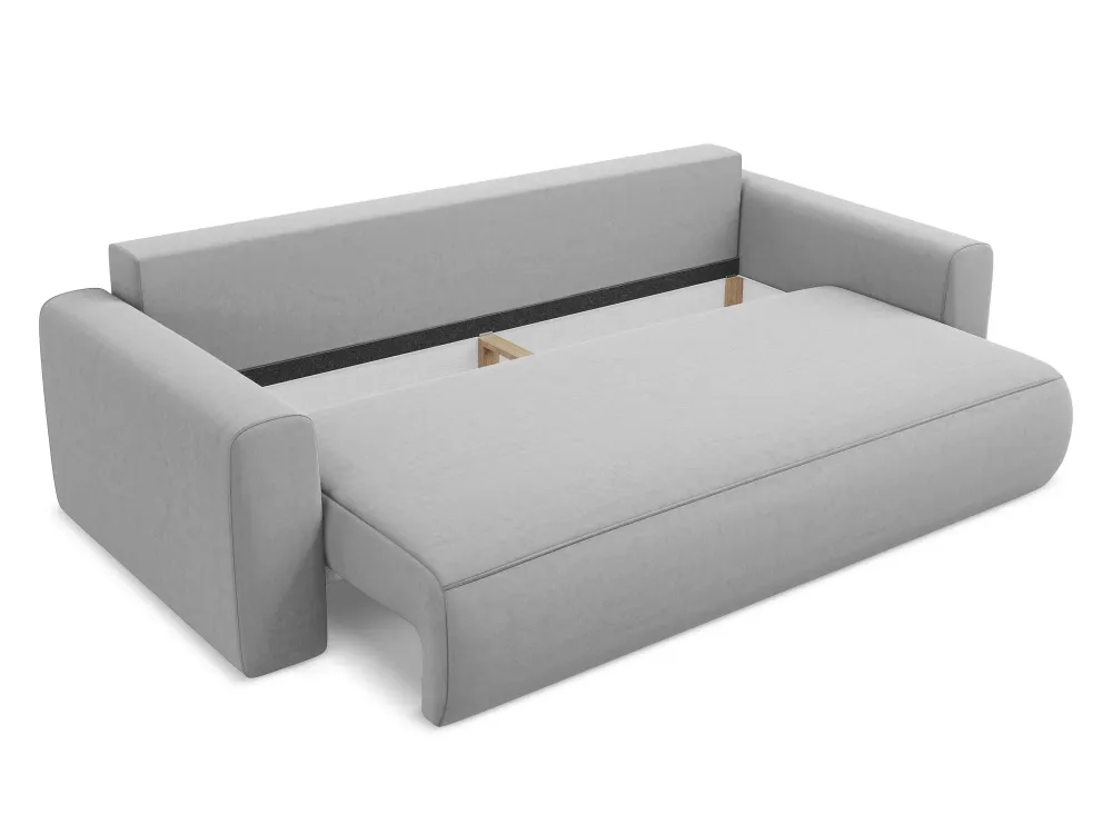 Sofa sametová 3-osobová s funkcí spaní KAPUA šedá