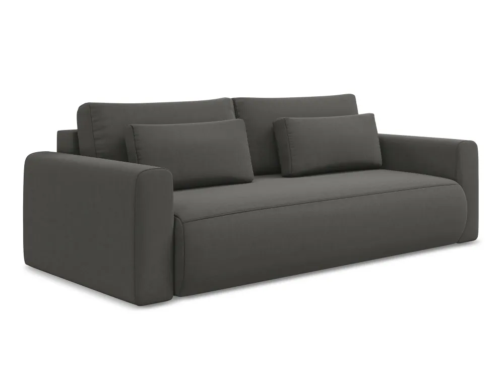 Sofa sametová 3-osobová s funkcí spaní KAPUA ocelově šedá