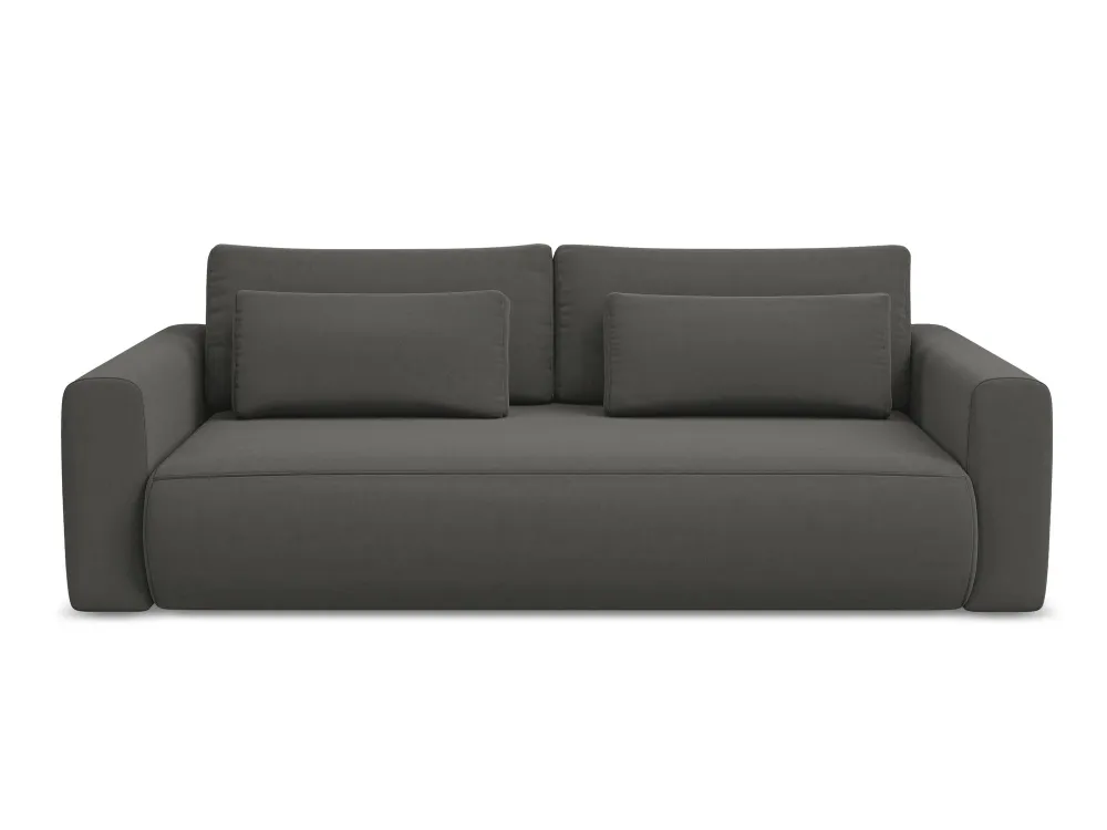 Sofa sametová 3-osobová s funkcí spaní KAPUA ocelově šedá