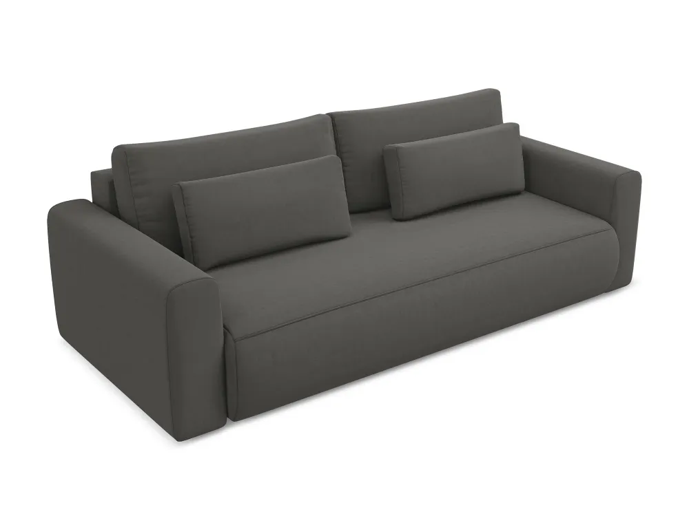 Sofa sametová 3-osobová s funkcí spaní KAPUA ocelově šedá