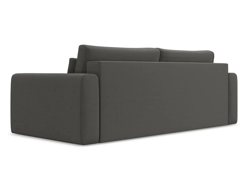 Sofa sametová 3-osobová s funkcí spaní KAPUA ocelově šedá