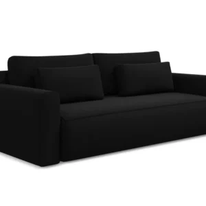 Sofa sametová 3-osobová s funkcí spaní KAPUA černá