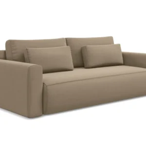 Sofa sametová 3-osobová s funkcí spaní KAPUA tmavě béžová