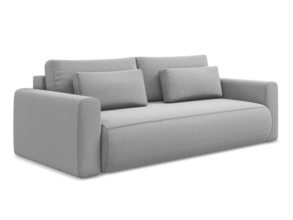 Sofa sametová 3-osobová s funkcí spaní KAPUA šedá