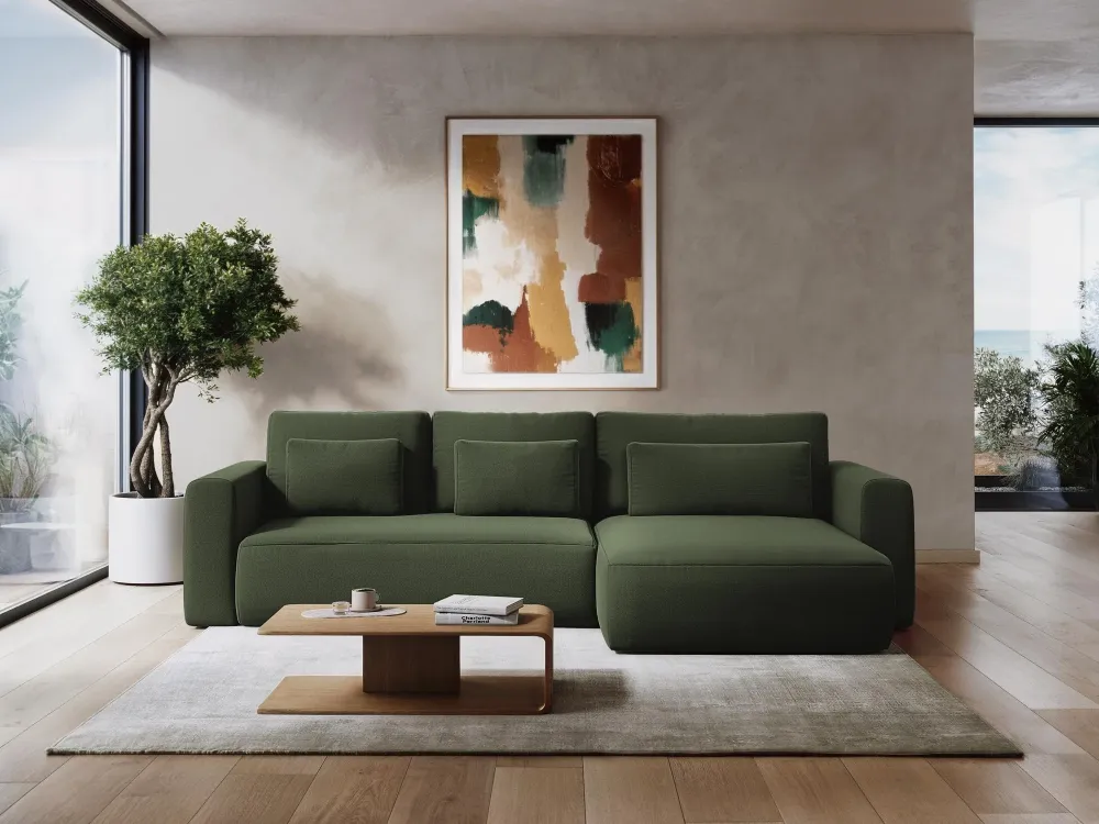 Sofa sametová 3-osobová s funkcí spaní KAPUA tmavě béžová