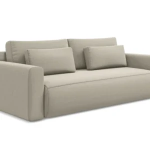 Sofa sametová 3-osobová s funkcí spaní KAPUA perlová