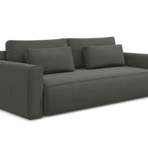 Sofa sametová 3-osobová s funkcí spaní KAPUA ocelově šedá