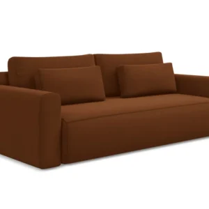 Sofa sametová 3-osobová s funkcí spaní KAPUA terakota