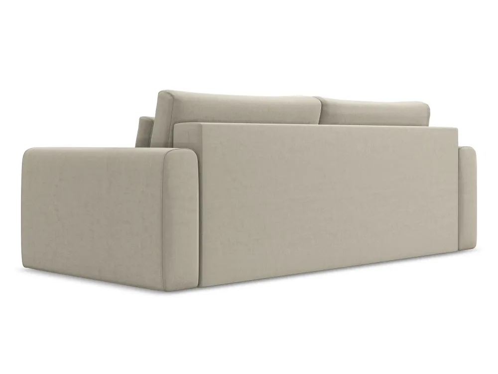 Sofa sametová 3-osobová s funkcí spaní KAPUA perlová