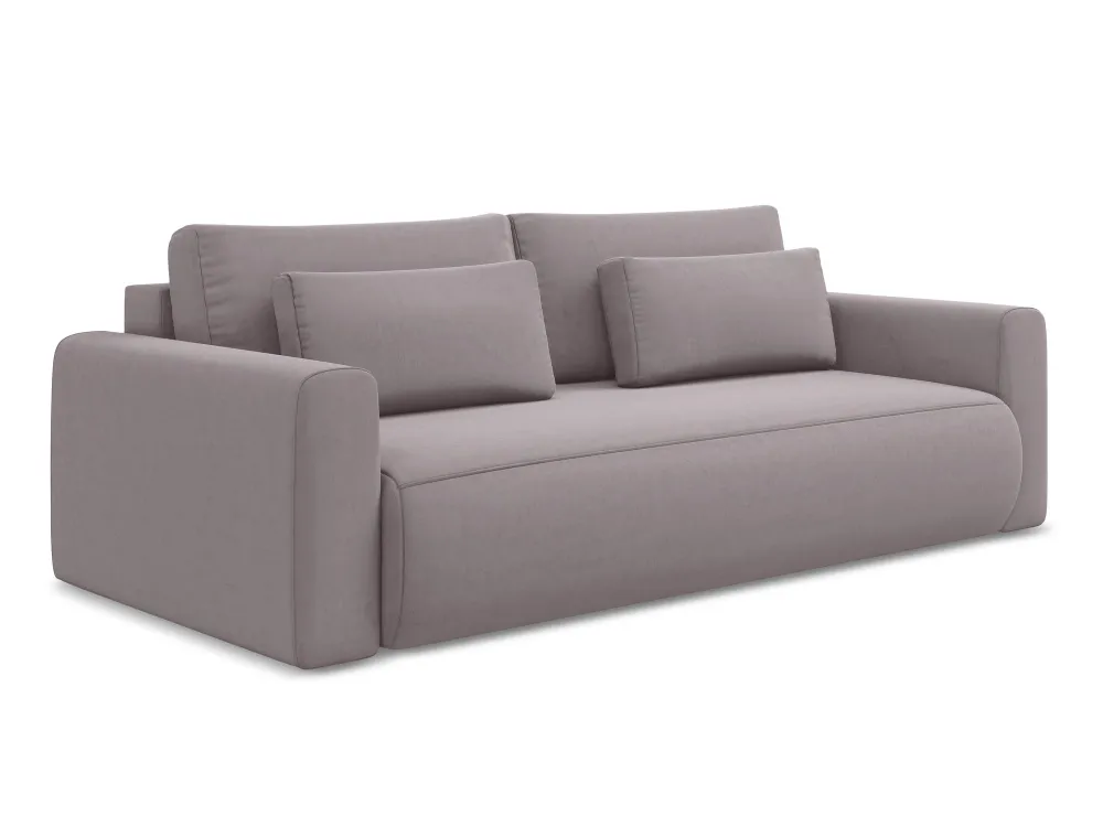 Sofa sametová 3-osobová s funkcí spaní KAPUA levandulová