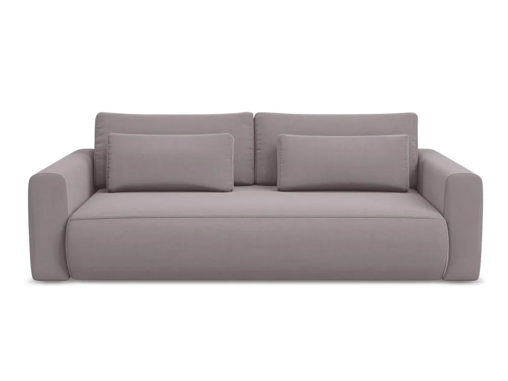 Sofa sametová 3-osobová s funkcí spaní KAPUA levandulová