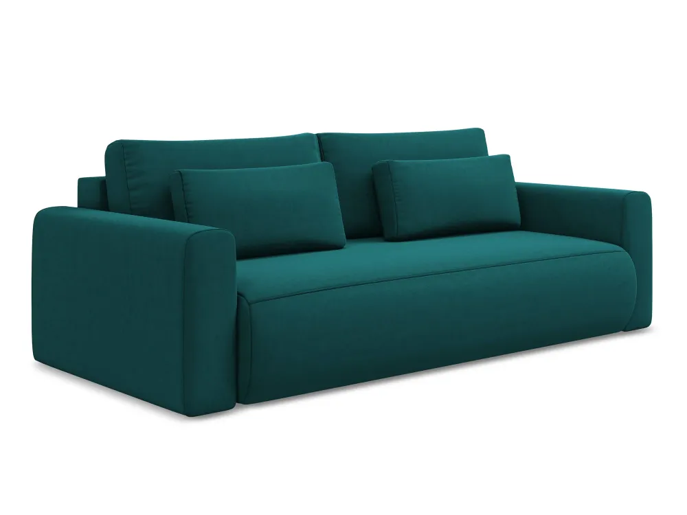 Sofa sametová 3-osobová s funkcí spaní KAPUA mořská