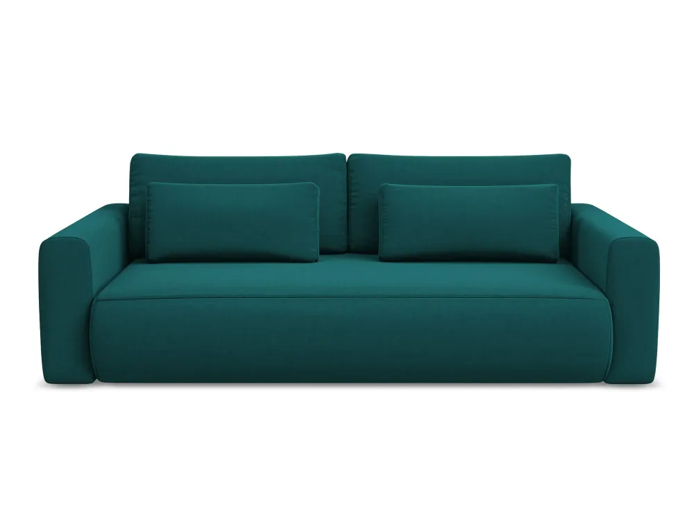 Sofa sametová 3-osobová s funkcí spaní KAPUA mořská