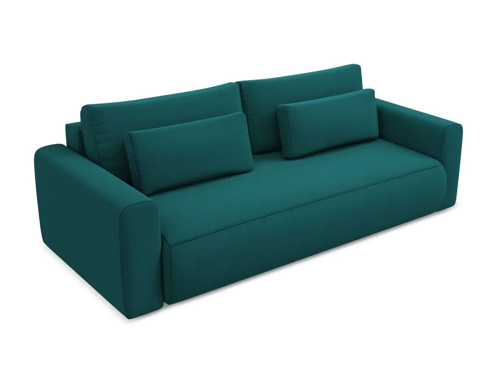 Sofa sametová 3-osobová s funkcí spaní KAPUA mořská