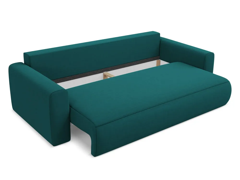 Sofa sametová 3-osobová s funkcí spaní KAPUA mořská