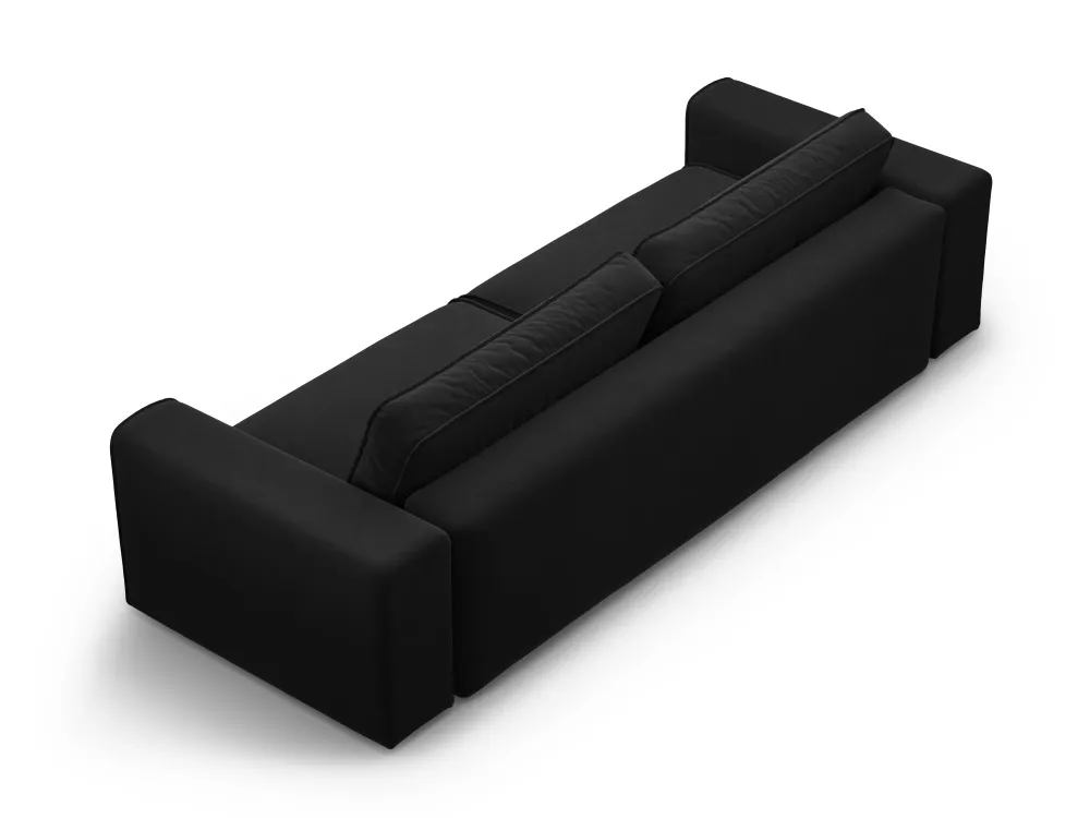 Sofa sametová 3-osobová s funkcí spaní VICTOR černá