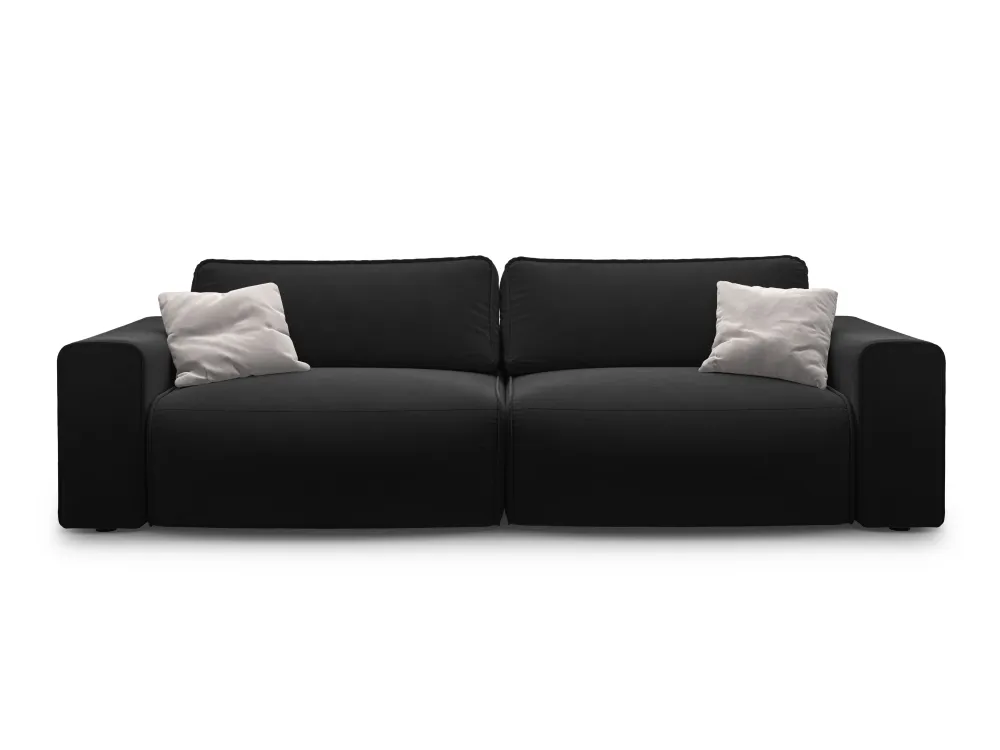 Sofa sametová 3-osobová s funkcí spaní VICTOR černá
