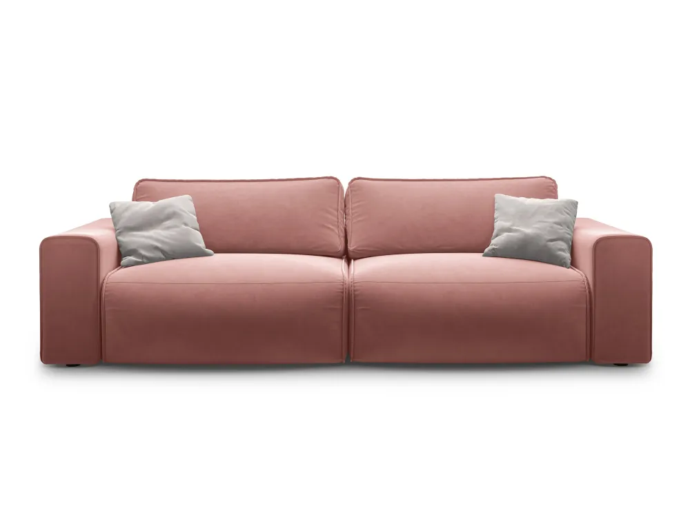 Sofa sametová 3-osobová s funkcí spaní VICTOR růžová