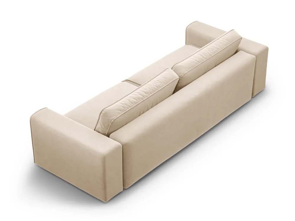 Sofa sametová 3-osobová s funkcí spaní VICTOR béžová