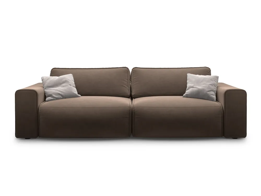 Sofa sametová 3-osobová s funkcí spaní VICTOR čokoládová