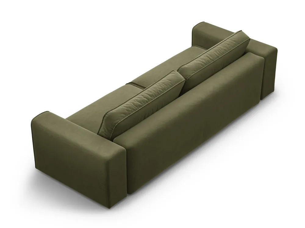Sofa sametová 3-osobová s funkcí spaní VICTOR zelená
