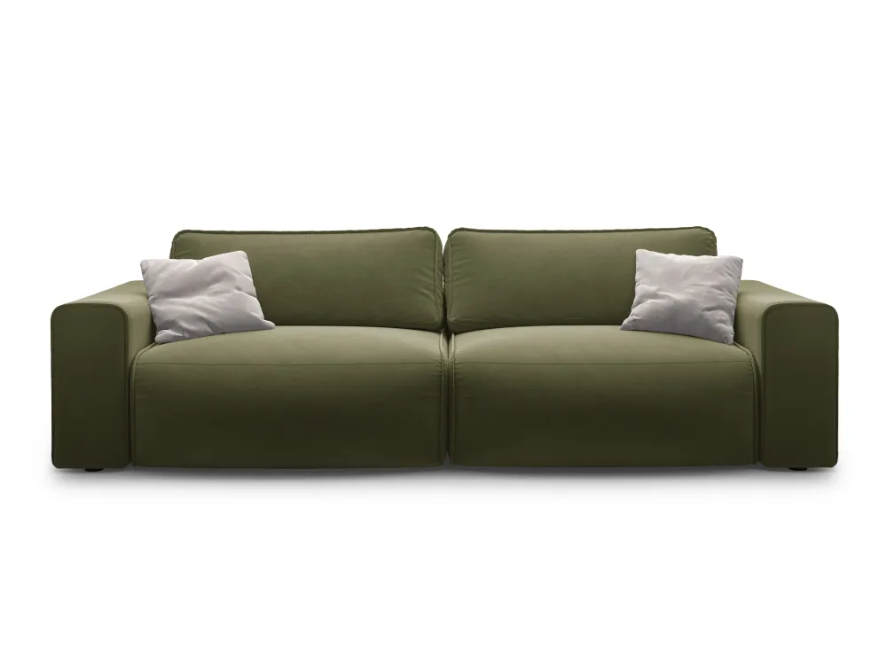 Sofa sametová 3-osobová s funkcí spaní VICTOR zelená