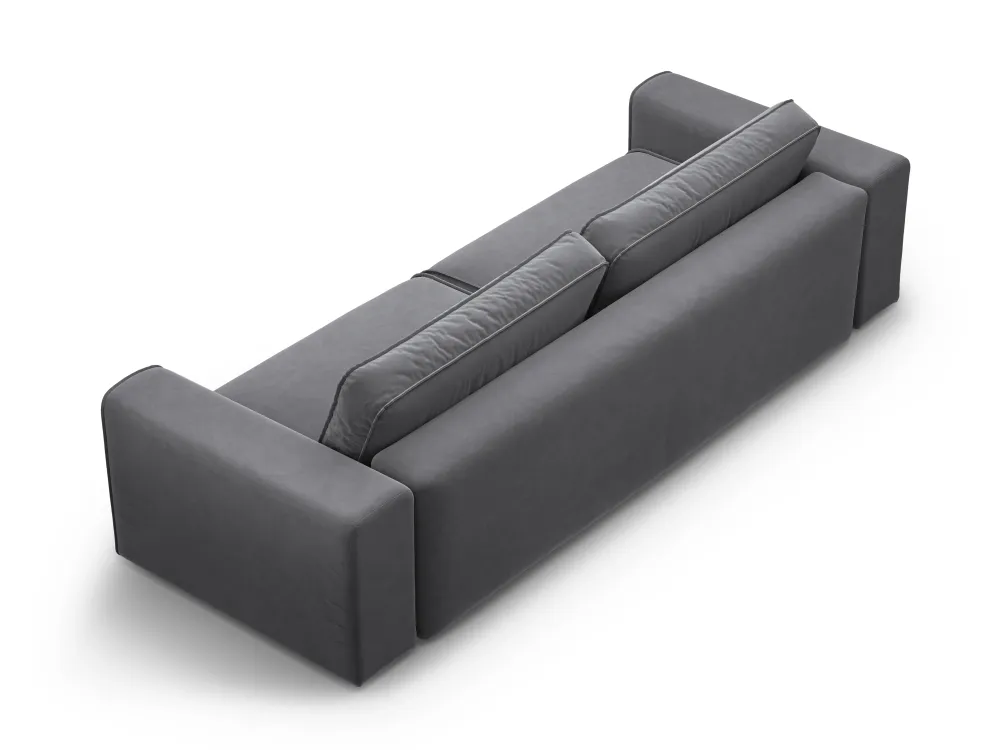 Sofa sametová 3-osobová s funkcí spaní VICTOR šedá