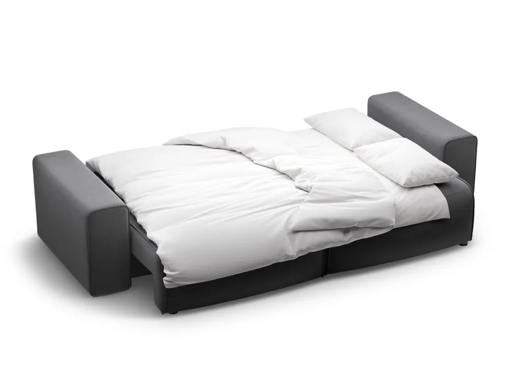Sofa sametová 3-osobová s funkcí spaní VICTOR šedá