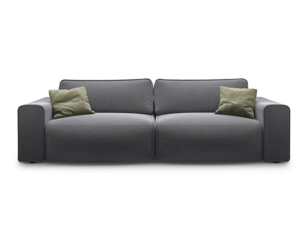 Sofa sametová 3-osobová s funkcí spaní VICTOR šedá