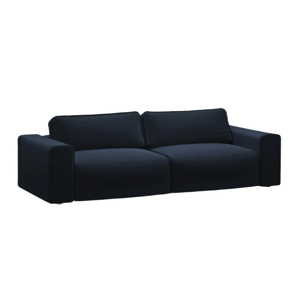 Sofa sametová 3-osobová s funkcí spaní VICTOR granátová