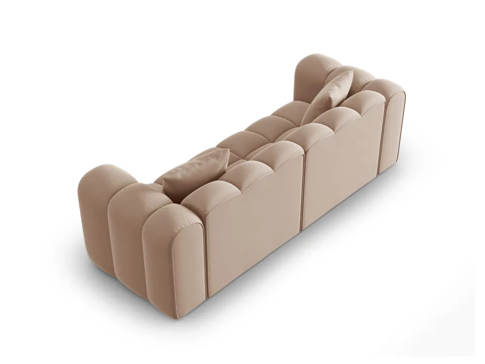Sofa sametová 3-osobová HALLEY béžová