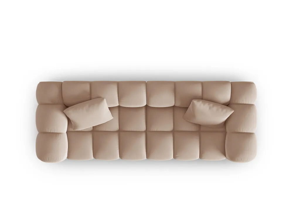 Sofa sametová 3-osobová HALLEY béžová