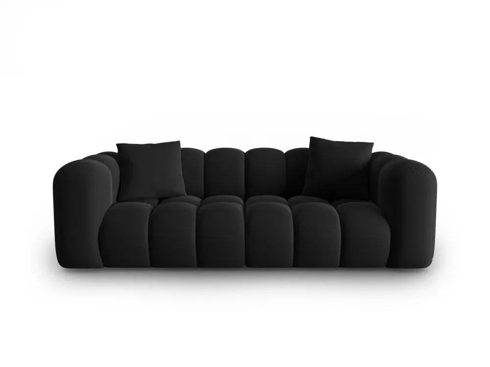 Sofa sametová 3-osobová HALLEY černá