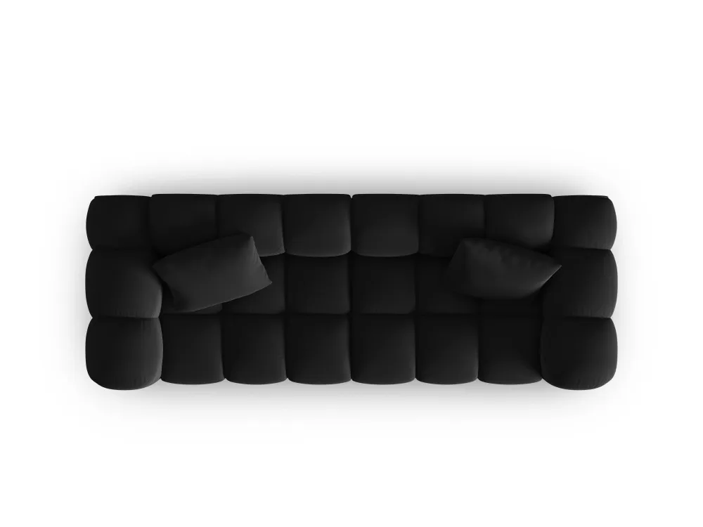 Sofa sametová 3-osobová HALLEY černá