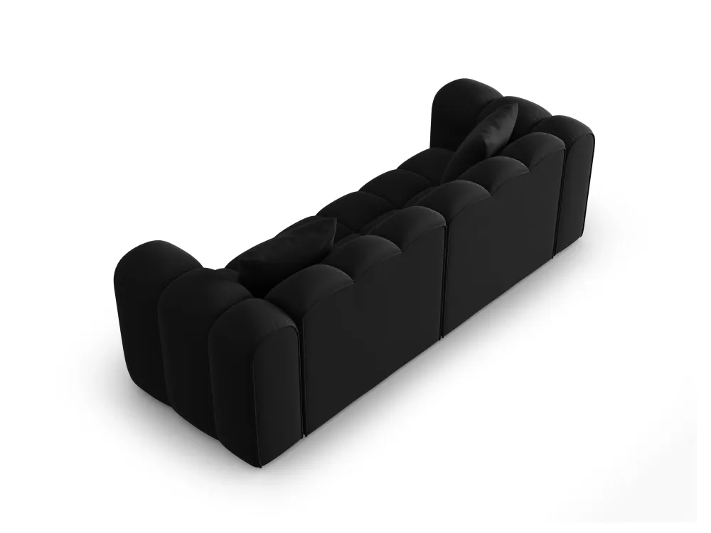 Sofa sametová 3-osobová HALLEY černá
