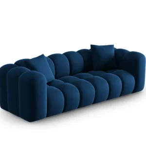Sofa sametová 3-osobová HALLEY královská modrá