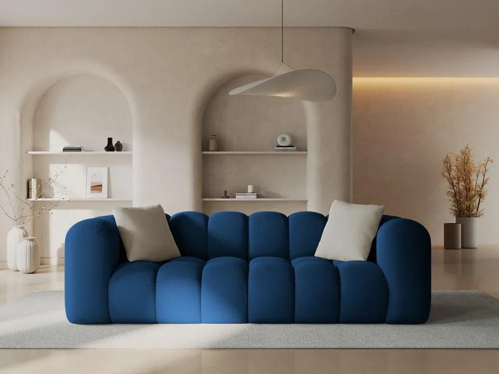 Sofa sametová 3-osobová HALLEY královská modrá