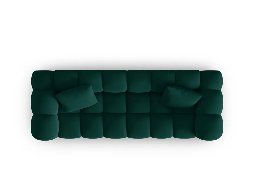 Sofa sametová 3-osobová HALLEY lahvově zelená