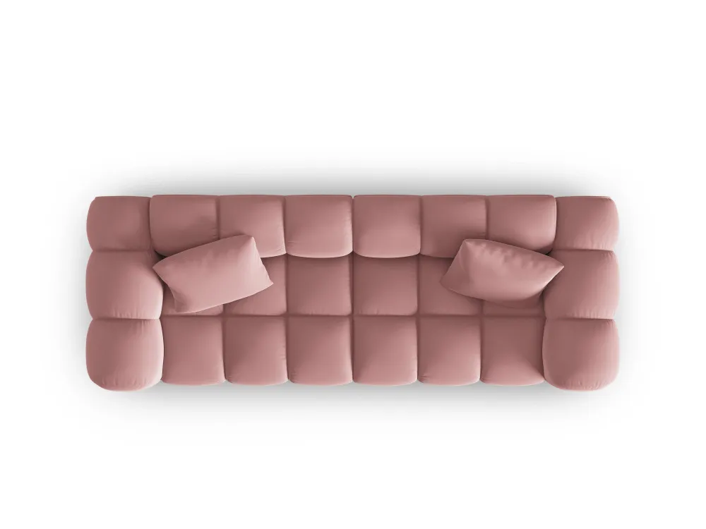 Sofa sametová 3-osobová HALLEY růžová