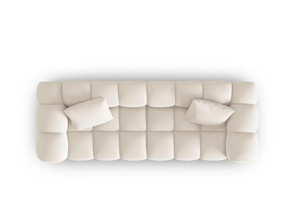 Sofa sametová 3-osobová HALLEY světle béžová