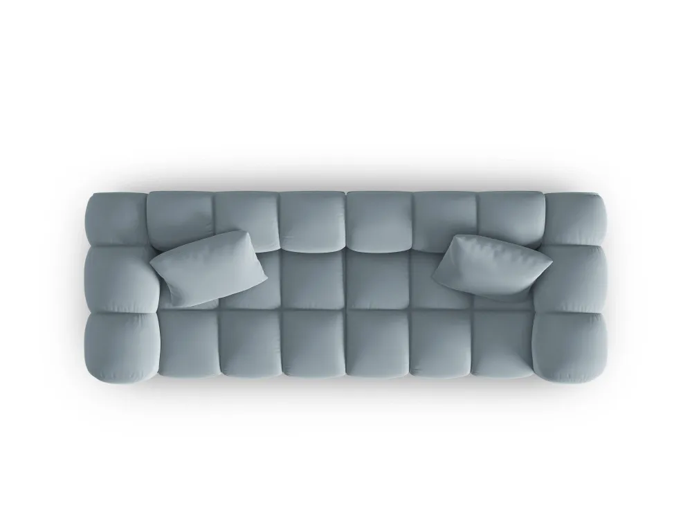 Sofa sametová 3-osobová HALLEY světle modrá