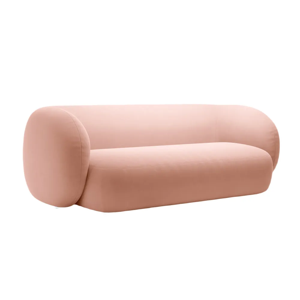 Sofa sametová 3-osobová KATE růžová