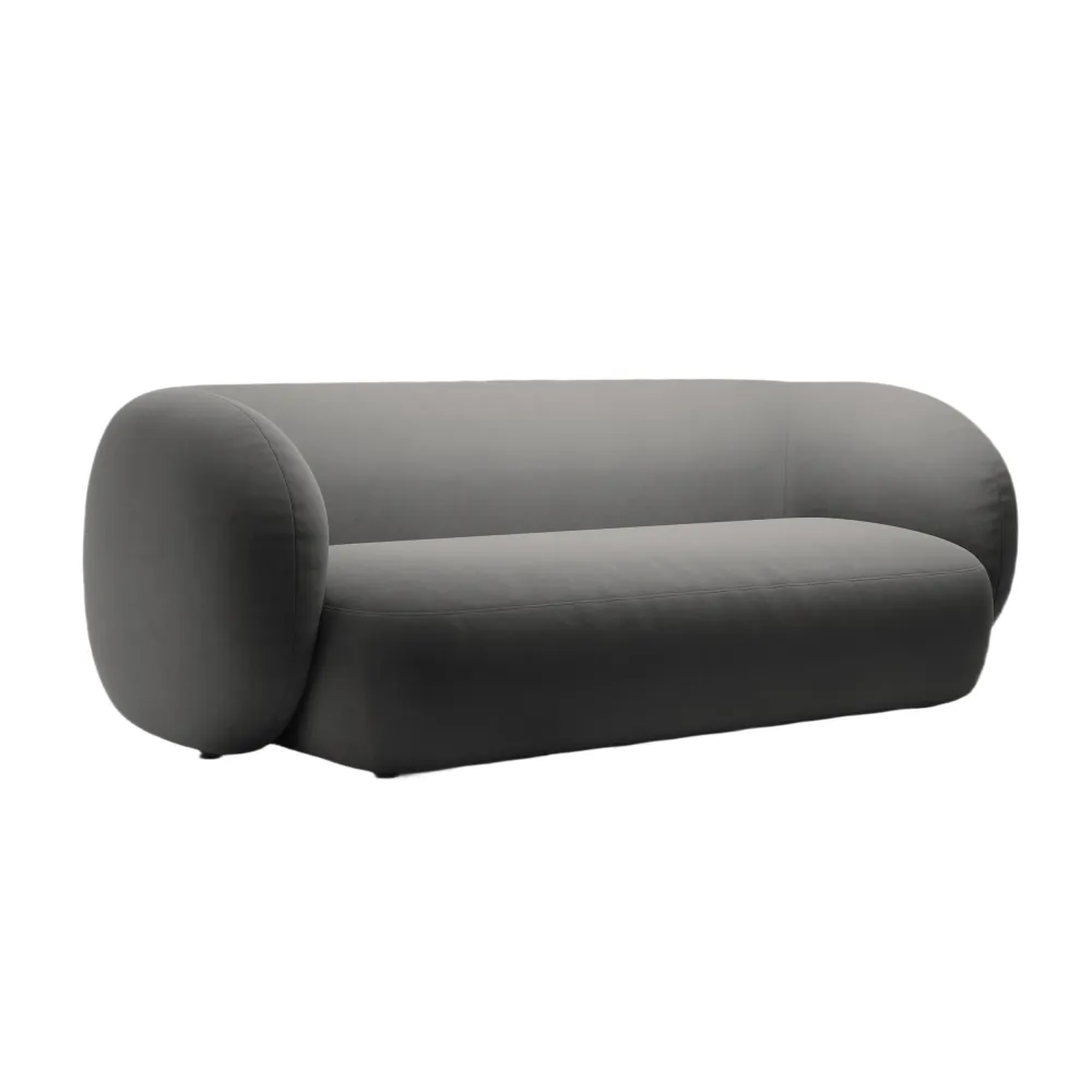 Sofa sametová 3-osobová KATE tmavě šedá