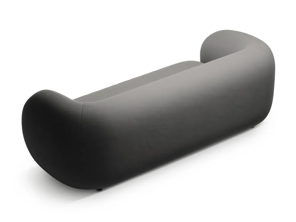 Sofa sametová 3-osobová KATE tmavě šedá