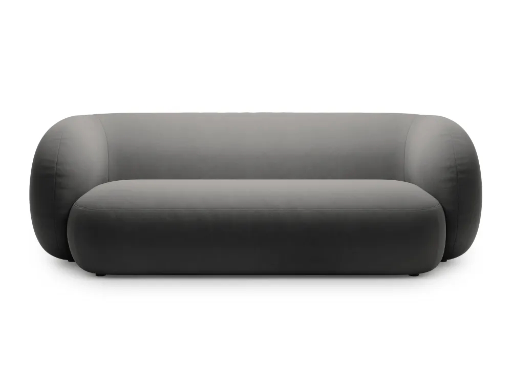 Sofa sametová 3-osobová KATE tmavě šedá