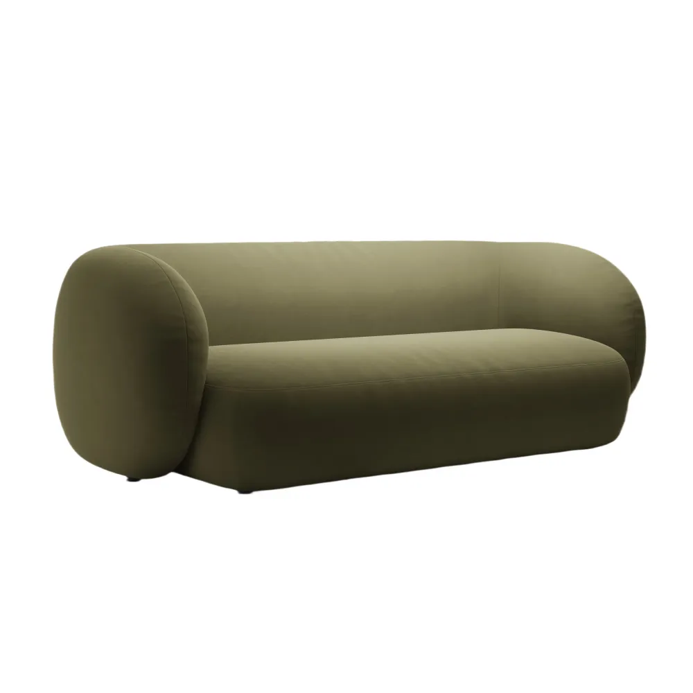 Sofa sametová 3-osobová KATE zelená