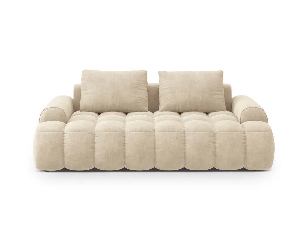 Sofa sametová 3-osobová LINZ světle béžová