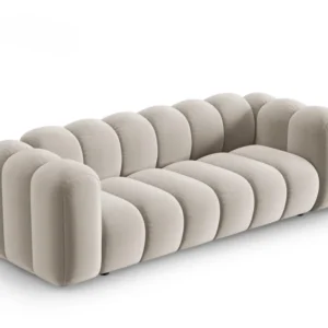Sofa sametová 3-osobová LUPINE béžová