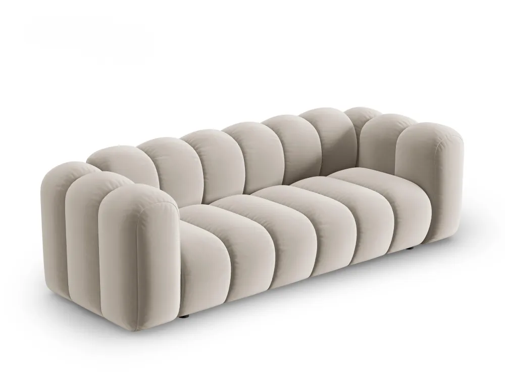 Sofa sametová 3-osobová LUPINE béžová
