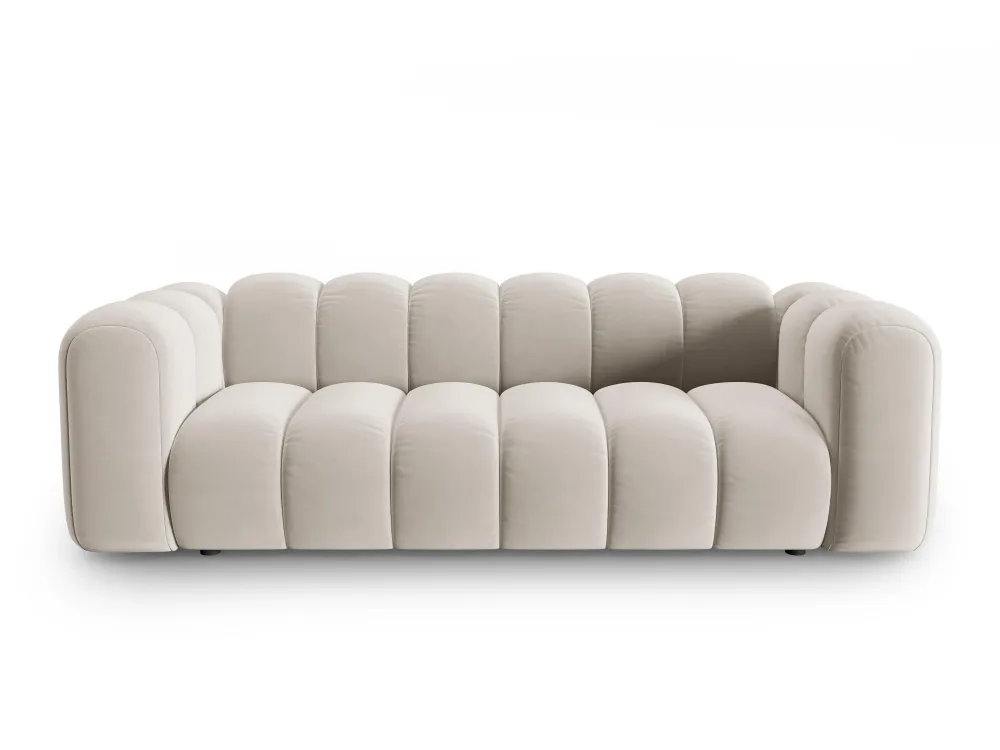 Sofa sametová 3-osobová LUPINE béžová